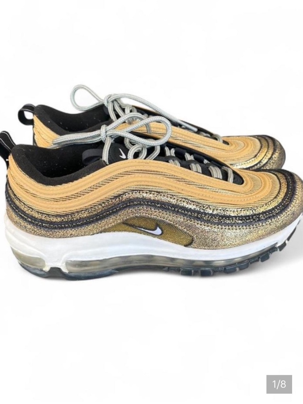NIKE AIR MAX 97 TWINE-WHITE-METALLIC GOLD Size 7